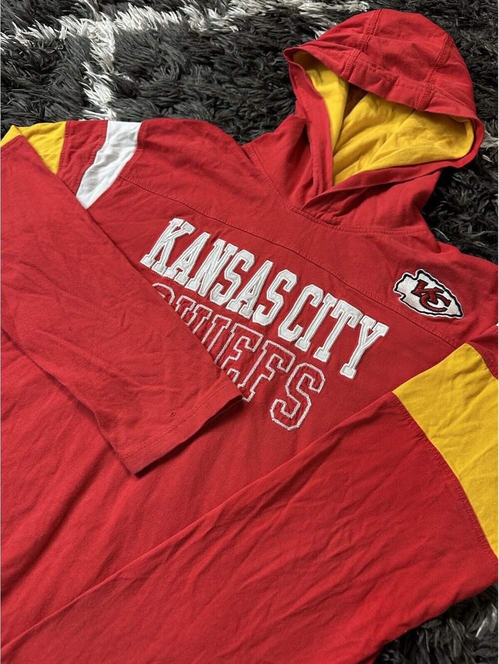 NFL Kansas City Chiefs Youth Large 14/16 Lightweight Hooded Long Sleeve Shirt